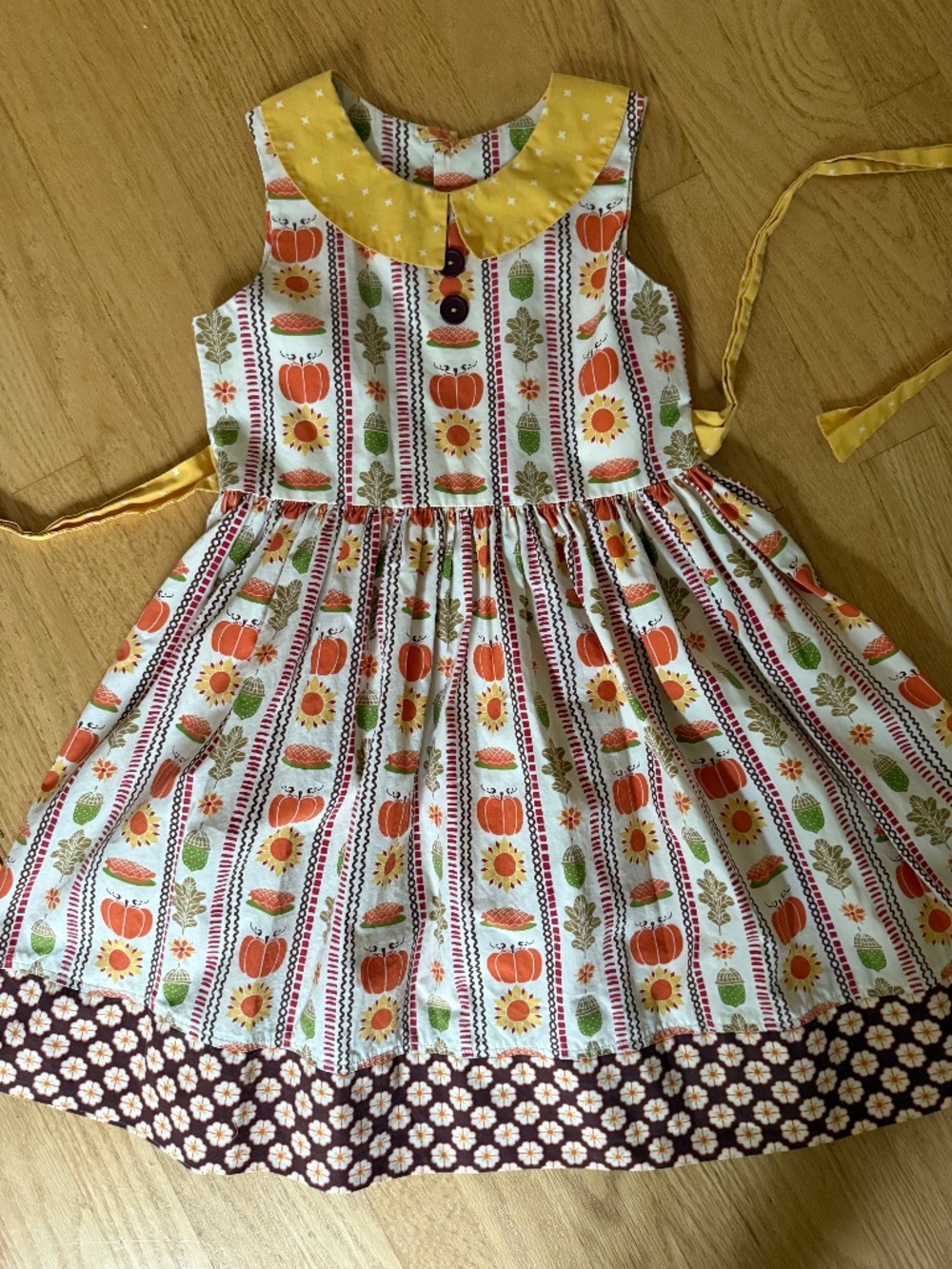Eleanor Rose Fall Pumpkin & Sunflower Dress | Girls Size 7-8 | Boutique